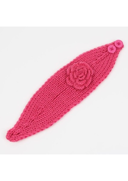 Pembe Tarzı Moda Bayan Çiçek Saç Bandı Tığ Işlemeli Saç Bandı Örgü Yün Baş Bandı (Yurt Dışından)