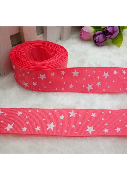Açık Pembe Tarzı Yeni 5 Metre 1'' Yıldız Baskılı Grosgrain Kurdele Saç Kurdelesi Kendin Yap - E-Ticaret (Yurt Dışından)