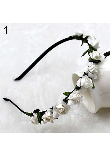 Gül Kırmızı Tarzı Şık Kadın Gül Taç Festivali Saç Bandı Düğün Taç Çiçek Tacı Aksesuarı (Yurt Dışından) modelleri