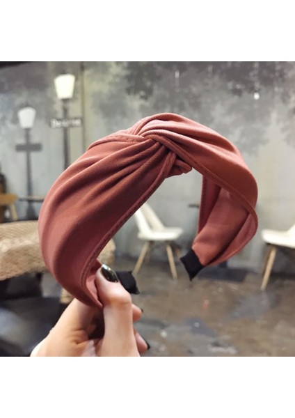 Kırmızı Stil Bayanlar Moda Yoga Elastik Saç Bandı Yay Düğme Bant Başbandı (Yurt Dışından)
