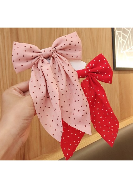 Kırmızı Stil 1 Bilgisayar Kadın Kızlar Kurdele Yay Saç Tokası Şık Çift Katlı Yay Saç Tokaları Saç Aksesuarları (Yurt Dışından) indirimleri