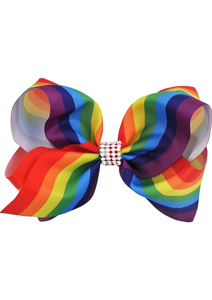 NO34 Kız Çocukları Büyük Taşlı Saç Kurdeleleri Baskılı Kırmızı Kurdele Yay Tüm Timsah Toka Saç Aksesuarları (Yurt Dışından)