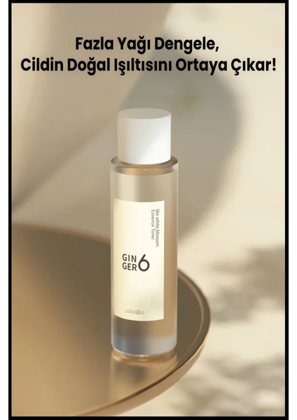 Yağlı,Akne Sivilceye Eğilimli Ciltler için Beyaz İnci Çiçeği Özlü Zencefil Suyu İçeren Tonik 150 ml