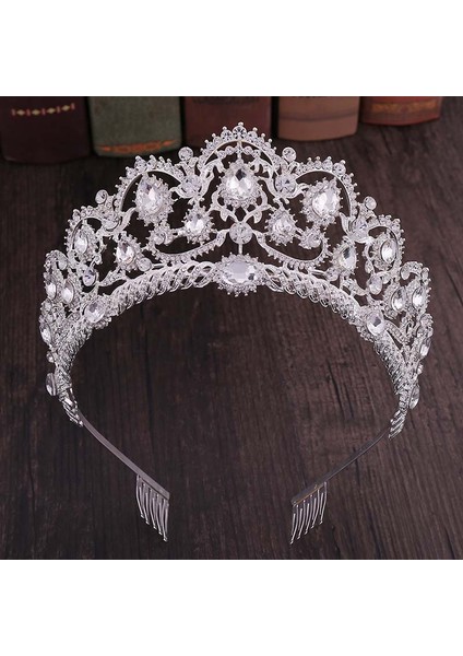 Yeşil Stil Kırmızı Kristal Taçlar Vintage Taşlı Pageant Tacı Saç Taraklı Barok Düğün Takı Aksesuarları (Yurt Dışından) fiyatları