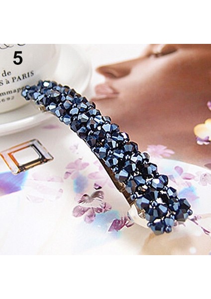 Koyu Mavi Tarzı Bir Kadın Kız Moda Taşlı Saç Aksesuarı El Yapımı Tam Kristal Saç Tokası Toka - E-Ticaret (Yurt Dışından)