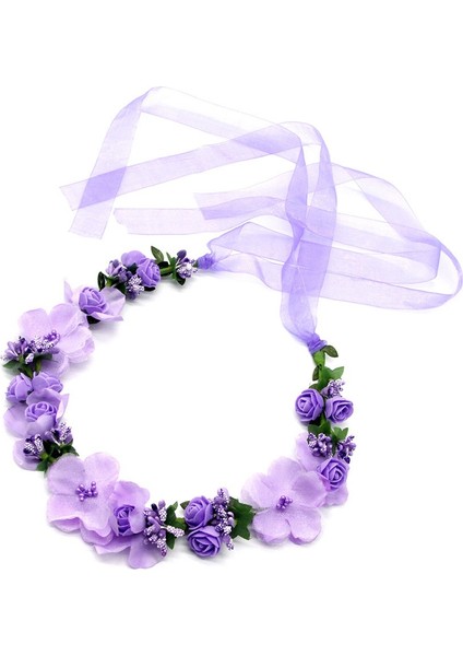 Mavi Stil Kadın Kızlar Için Kurdeleli Parti Düğün Başlığı ile Sahte Çiçek Çelenk Tacı (Yurt Dışından) fırsatları