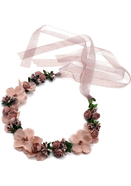 Mavi Stil Kadın Kızlar Için Kurdeleli Parti Düğün Başlığı ile Sahte Çiçek Çelenk Tacı (Yurt Dışından) indirimleri