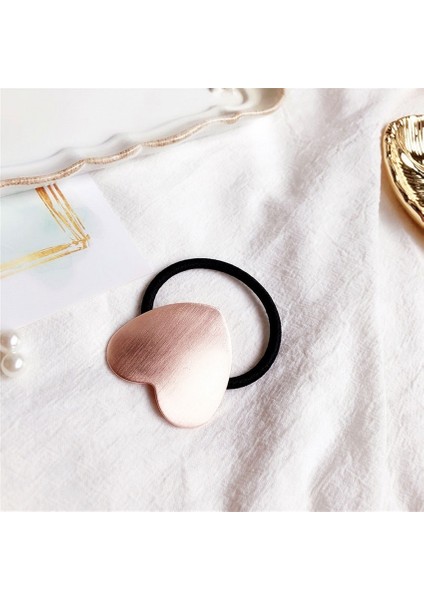 Gümüş Tarzı Oval Kore Kızları Saç Aksesuarları Kadın Metal Kalp Elastik Saç Tokaları Bantları Saç Lastiği Saç Bandı Scrunchie Scrunchy Mujer (Yurt Dışından) indirimleri