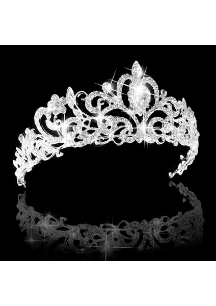 Düğün Gelin Prenses Avusturya Kristal Mezuniyet Saç Tacı Taç Peçe Headband Gümüş (Yurt Dışından) modelleri