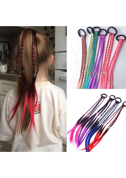 Mor Tarzı Cool Kızlar Renkli Saç Lastikleri Örgüler Saç Aksesuarları Peruk Ponytail Saç Halkası Çocuklar Twist Örgü Ipi Saç Örgü Aparatı (Yurt Dışından) indirimleri