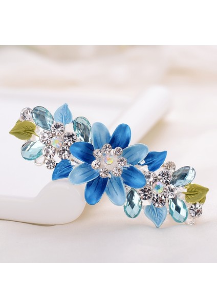 Mor Tarzı Zarif Yüksek Kaliteli Moda Çiçek Taşları Saç Tokası Kızlar Saç Tokası Hediye (Yurt Dışından) fırsatları