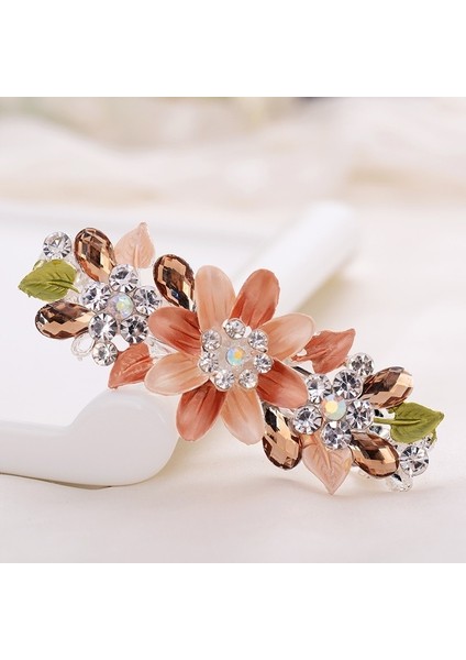 Mor Tarzı Zarif Yüksek Kaliteli Moda Çiçek Taşları Saç Tokası Kızlar Saç Tokası Hediye (Yurt Dışından) indirimleri