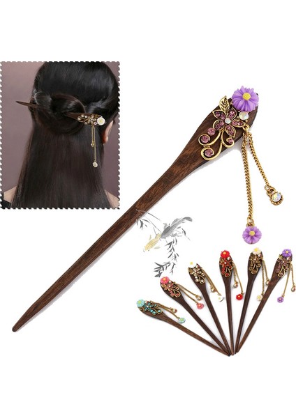 Mor Tarzı Kadınlar Için Moda Saç Tokaları Vintage 16CM Saç Çubuğu Çatal Klasik Moda Saç Aksesuarları Toka Renk: Beyazmorkırmızı (Yurt Dışından) fiyatları