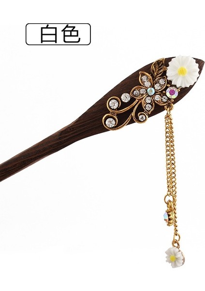 Mor Tarzı Kadınlar Için Moda Saç Tokaları Vintage 16CM Saç Çubuğu Çatal Klasik Moda Saç Aksesuarları Toka Renk: Beyazmorkırmızı (Yurt Dışından) fırsatları