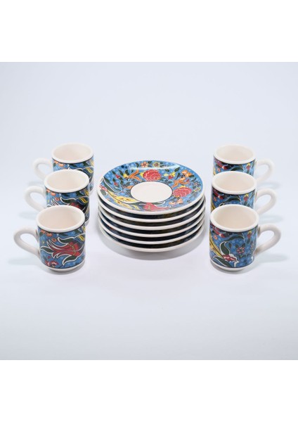 2 Li Seramik Silindir Fincan Takımı Çok Renkli (Açık Mavi) modelleri