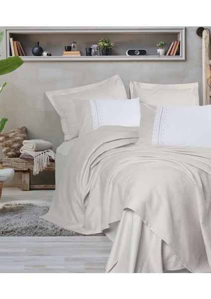 Lusso Bambu Çift Kişilik Chaste Taş Pike Takımı