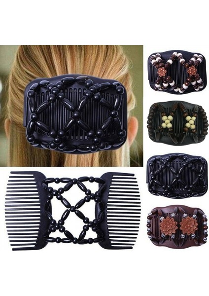 Kahverengi Tarzı Kadın Çift Takma Boncuklu Saç Telleri Saç Tokası - Açıklama: (Yurt Dışından) fiyatları