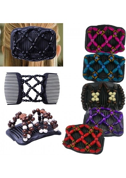 Kahverengi Tarzı Kadın Çift Takma Boncuklu Saç Telleri Saç Tokası - Açıklama: (Yurt Dışından) modelleri