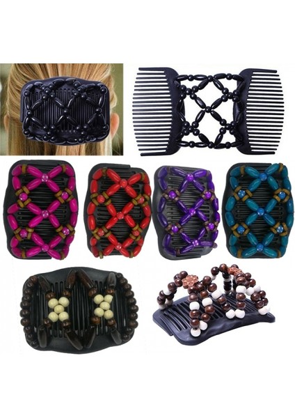 Kahverengi Tarzı Kadın Çift Takma Boncuklu Saç Telleri Saç Tokası - Açıklama: (Yurt Dışından) indirimleri