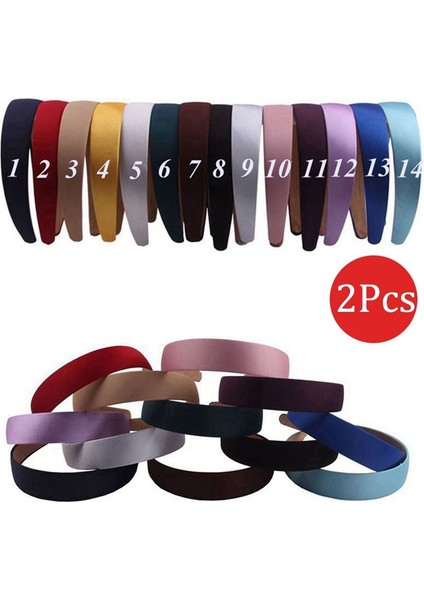 Lacivert Tarzı 2 Adet 2 Adet Kadın Sıcak Geniş Saç Bandı Saten Kafa Bandı Plastik Moda Klasik Başlık (Yurt Dışından) modelleri