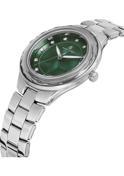 Davıd Guner Yeşil Kadranlı Gümüş Kaplama Düz Kadın Kol Saati modelleri