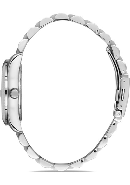 Davıd Guner Gümüş Kaplama Gümüş Kadranlı Takvim Fonksiyonlu Paslanmaz Masif Çelik Kadın Kol Saati fiyatları