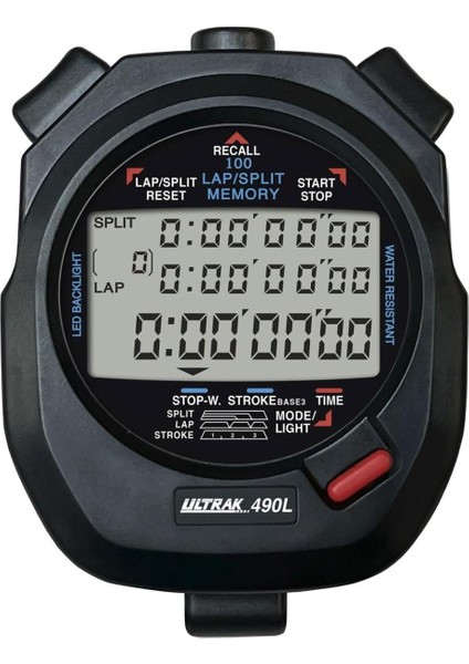 490L - 100 Lap Işıklı (Siyah) Kronometre