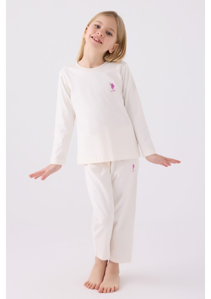 Kız Çocuk Vanilya Pijama Takımı