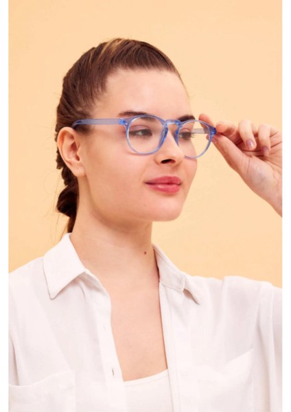 Unisex Mavi Çerçeve Mavi Işık Filtreli Korumalı Bilgisayar Ekran Gözlüğü Blue Block Yeni Sezon Blueblock