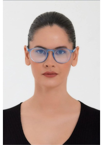 Unisex Mavi Çerçeve Mavi Işık Filtreli Korumalı Bilgisayar Ekran Gözlüğü Blue Block Yeni Sezon Blueblock