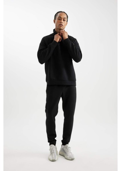 Fit Standart Fit Dik Yaka Yarım Fermuarlı Sporcu Sweatshirt D2363AX24AU