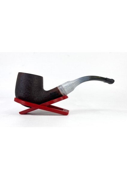 Bent Apple Briar (Gül Kökü) 9 mm Filtreli El Yapımı Pipo - Kahverengi 1740