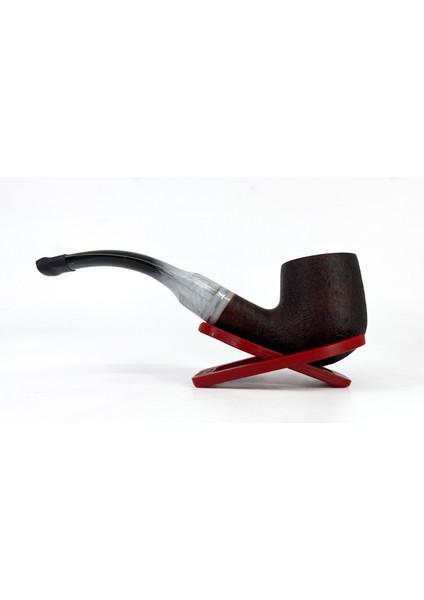 Bent Apple Briar (Gül Kökü) 9 mm Filtreli El Yapımı Pipo - Kahverengi 1740