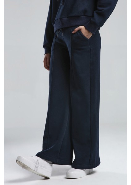 Kadın Geniş Paça Pantolon Navy
