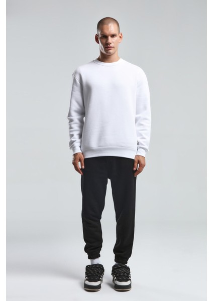 Erkek Beyaz Sweatshirt