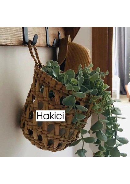 Dekoratif Çok Amaçlı / Hasır Saksı Sepet / Askı Sepet / Duvar Sepet 10 x 10CM