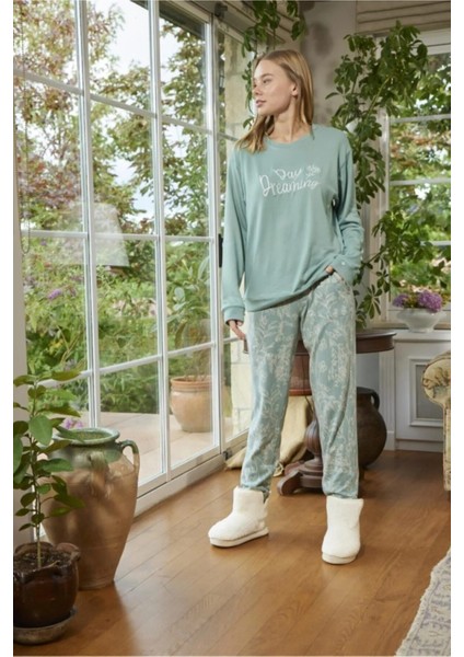 Kadın Pijama Takımı Termal Uzun Kol Kışlık