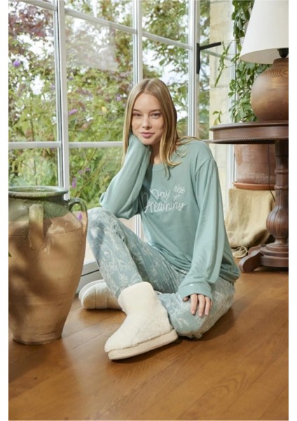 Kadın Pijama Takımı Termal Uzun Kol Kışlık