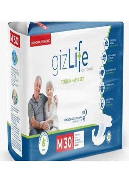 Gızlıfe Yetişkin Hasta Bezi Bel Bantlı Orta Boy Medium 90 Adet