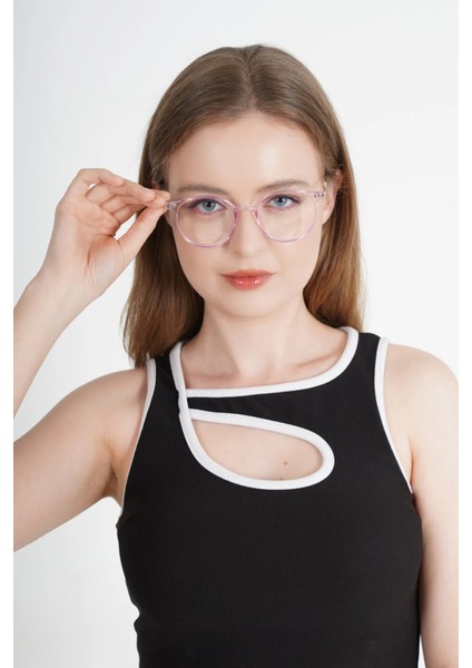 Unisex Pembe Renk Mavi Işık Filtreli Korumalı Bilgisayar Ekran Gözlüğü Blue Block Yeni Sezon Blueblock