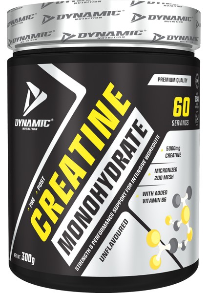 Creatine Powder - 300 G - Aromasız - 60 Servis - %100 Saf Kreatin Monohidrat Creatine Monohydrate