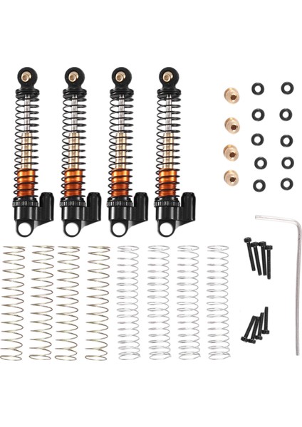 4 Adet 53MM Metal Amortisör Damperi Eksenel SCX24 AX24 1/24 Rc Paletli Araba Yükseltme Parçaları, Siyah (Yurt Dışından)