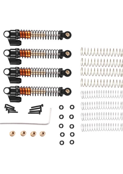 4 Adet 53MM Metal Amortisör Damperi Eksenel SCX24 AX24 1/24 Rc Paletli Araba Yükseltme Parçaları, Siyah (Yurt Dışından)