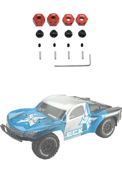 4 Adet Altıgen Tekerlek Tahrik Adaptörü Için 1/10 Ecx 2WD Serisi Ruckus Torment Axe Brutus Devre Amp Rc Araba Yükseltme Parçaları,1 (Yurt Dışından)