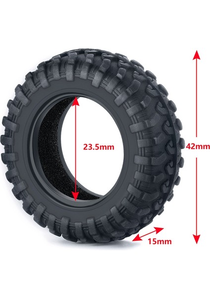 4 Adet Kauçuk Lastikler 42X15MM Jant Lastiği Lastik Kyosho Mini-Z 4x4 Suzukı Jimny Rc Paletli Araba Yükseltme Parçaları (Yurt Dışından)