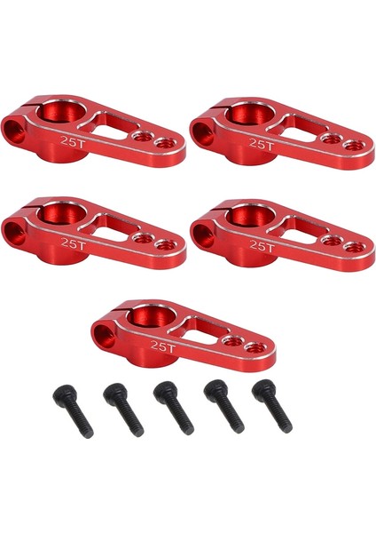 5 Adet Alüminyum Alaşımlı 31MM 25T Direksiyon Servo Kol Boynuz Futaba Sakura D4 1/10 Rc Drift Araba Paletli Parçaları, Kırmızı (Yurt Dışından)