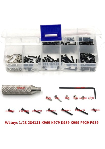 Külbütör Kolu Vidalı Vida Somunu Kiti ile Kutu Için Wltoys 284131 K969 K979 K989 K999 P929 1/28 Rc Araba Yedek Parçaları (Yurt Dışından)
