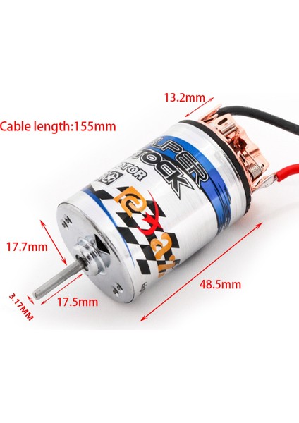 550 Fırçalı Motor Su Geçirmez 1/10 Rc Araba Paletli Eksenel SCX10 90046 Traxxas Trx4 Redcat GEN8,37T (Yurt Dışından)