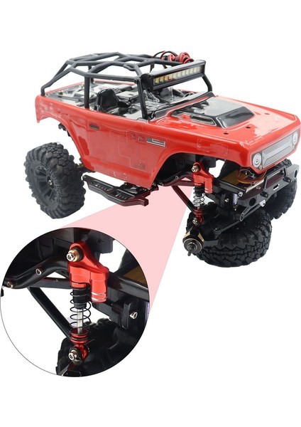 SCX24 Axı 90081 1/24 Rc Paletli Araç Tüm Metal Amortisör Kiti, Modifiye ve Yükseltilmiş Aksesuarlar Için (Yurt Dışından)