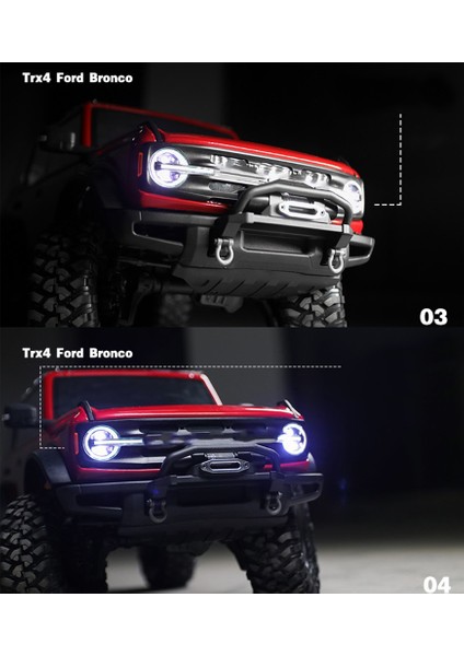 LED Işık Sistemi Ön ve Arka Lamba Grubu Traxxas Trx4 2021 Bronco 1/10 Rc Paletli Araba Dönüş Sinyalleri Fren Lambaları (Yurt Dışından)